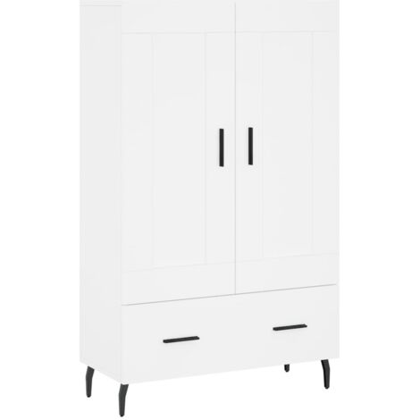 Aparador buffet cómoda mueble mueble de almacenamiento organizador cocina salón salón alto 69,5 x 31 x 115 cm madera contrachapada blanco 020032514 (1/5)