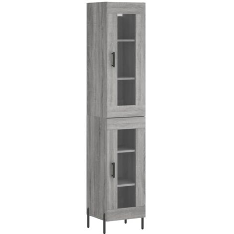 Aparador cómoda cómoda armario mueble organizador cocina salón salón alto Sonoma 34,5 x 34 x 180 cm madera contrachapada gris 020035218 (1/5)