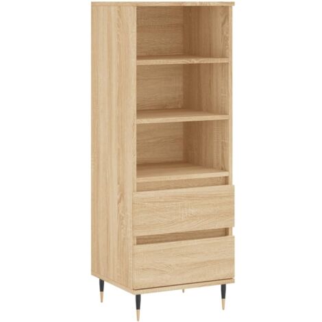 Aparador cómoda mueble de almacenaje organizador para cocina salón salón alto Sonoma 40 x 36 x 110 cm madera de ingeniería marrón 020034056