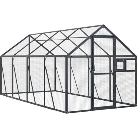 Jaula para pájaros aviario 179 x 4 x 185 m aluminio antracita 020045634