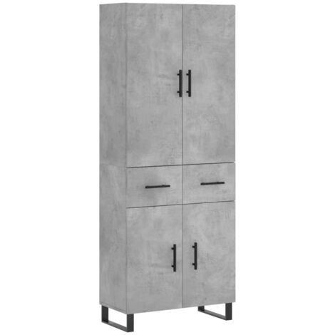 Aparador cómoda mueble de almacenaje organizador cocina salón salón alto 695 x 34 x 180 cm madera de ingeniería gris 020034510 (1/5)