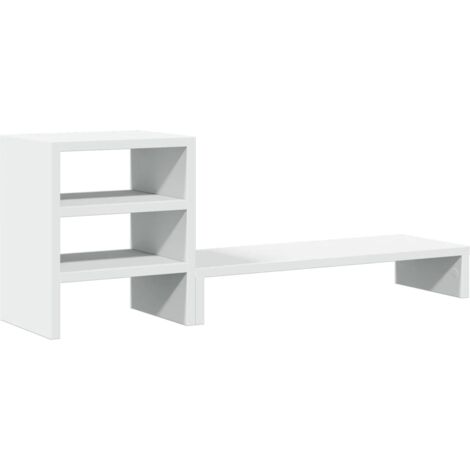 Soporte para monitor mesa escritorio mueble y organizador de oficina madera de ingeniería blanco 020044957 (1/5)