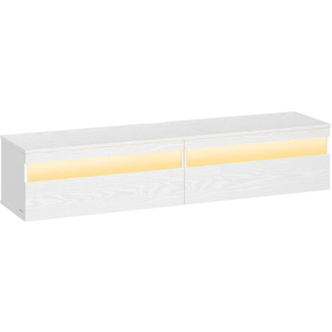 Estantería de pared TB para salón apta para varios televisores mesa para salón estilo moderno 147 x 35 x 30 cm color blanco 120006588 (1/5)