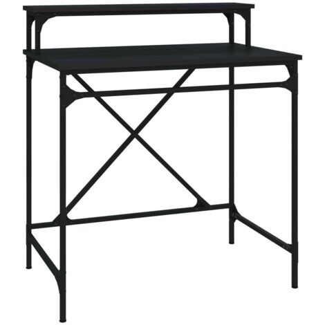 Escritorio mesa estación de trabajo mueble ordenador estudio 80x50x90 cm madera contrachapada y hierro negro 020023923 (1/5)