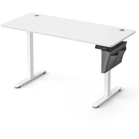 Escritorio eléctrico de pie y sentado con altura regulable 60 x 120 x (72-120) cm 4 alturas memorizables bolsillo de almacenamiento para escritorio blanco nube 120004580
