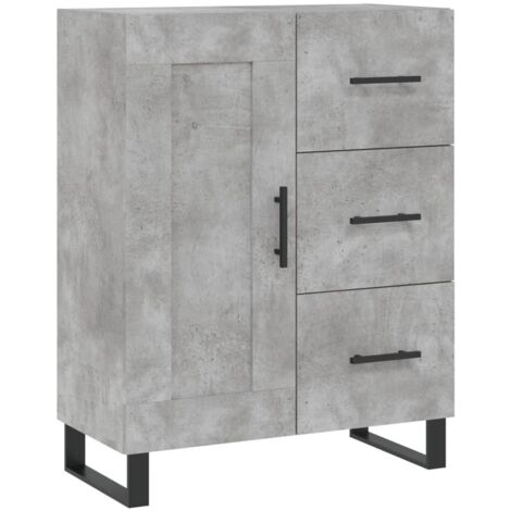 Aparador cómoda mueble de almacenaje organizador cocina salón 695 x 34 x 90 cm madera de ingeniería gris 020032031 (1/5)