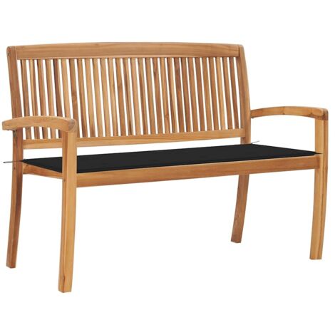 Furniture Limited - Banco de jardín apilable y cojín madera (1/5)
