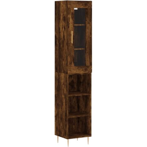 Aparador cómoda mueble de almacenaje organizador cocina salón salón alto 345 x 34 x 180 cm madera de ingeniería marrón 020033290 (1/5)