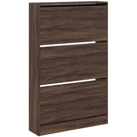 Zapatero mueble zapatero entrada pasillo salón 80 x 21 x 1255 cm madera de ingeniería marrón 020021654 (1/5)