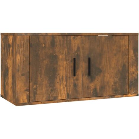 Mueble TV multimedia Estante TV Aparador TV Comedor Salón Dormitorio Pared Roble ahumado 80 x 345 x 40 cm Marrón 020028141 (1/5)