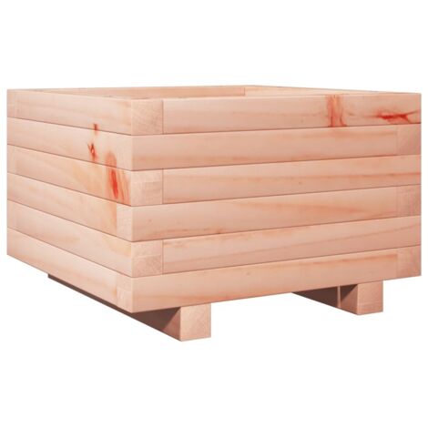 Macetero bancal elevado plantas flores terraza jardín 40 x 40 x 26,5 cm madera maciza douglas marrón 020037530 (1/5)