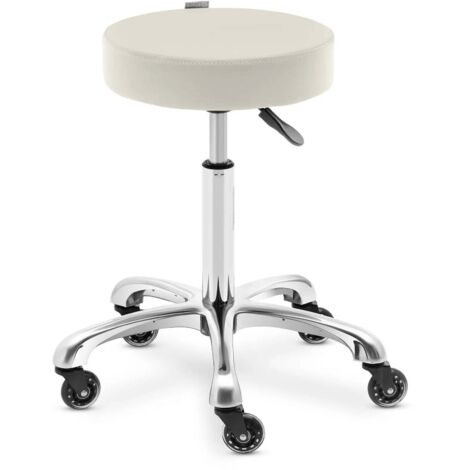 Taburete de peluquería 150 kg beige aleación de aluminio PVC PU madera contrachapada espuma sintética beige 140010073 (1/4)