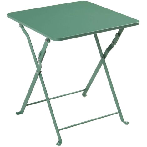 Mesa plegable de jardín/camping 45 x 40 x 40 cm acero verde 030011093 (1/5)