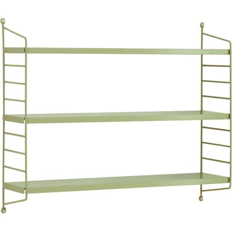 Estantería de diseño atemporal para salón/dormitorio mueble de almacenaje de pared con 3 niveles regulables 50 x 60 x 15 cm verde oliva mate 030011291 (1/5)