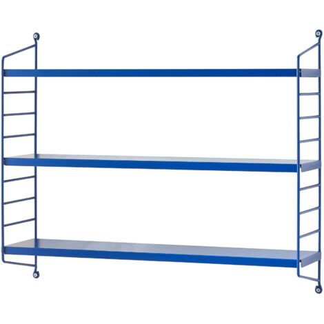 Juego de 4 estantes de pared 50 x 60 x 15 cm acero azul 030009872 (1/5)