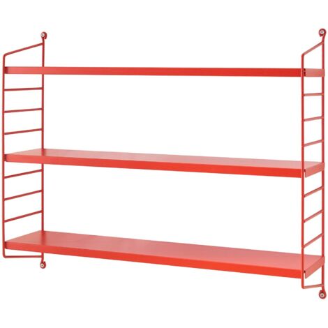 Juego de 4 estantes de pared 50 x 60 x 15 cm acero rojo 030009883 (1/5)