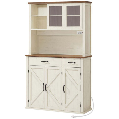 Mueble de cocina con puertas y cajones 395 x 1065 x 1806 cm estantes regulables estilo rústico beige 120006412
