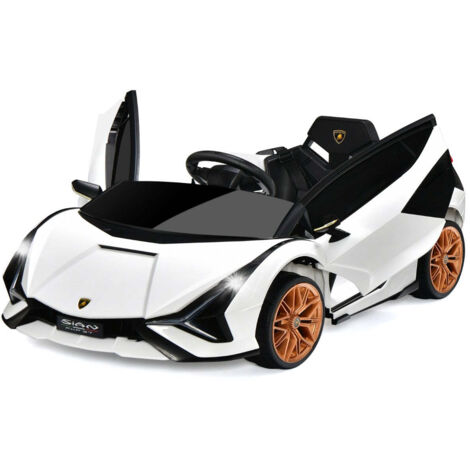 Coche eléctrico infantil 108 x 64 x 41 cm con mando a distancia y luces blanco PP 200014643