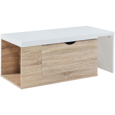 Mesa auxiliar 100 x 48 x 40 cm efecto madera blanca 030010983 (1/5)
