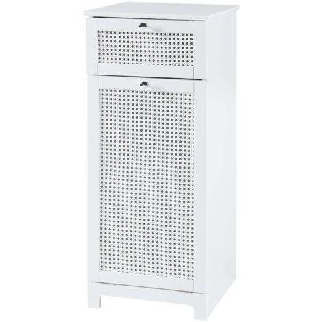 Mueble lavadero de MDF PVC efecto ratán 90 x 38 x 40 cm blanco 030010147