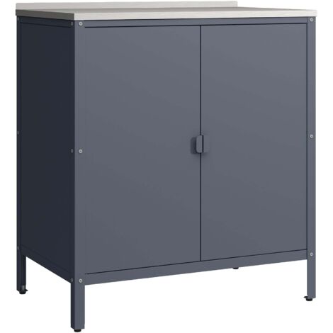 Armario/estantería de jardín 92 x 80 x 50 cm acero lacado gris mate 030008880 (1/5)