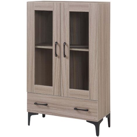 Estantería/armario con vitrina 115 x 70 x 31 cm roble 030008939 (1/5)