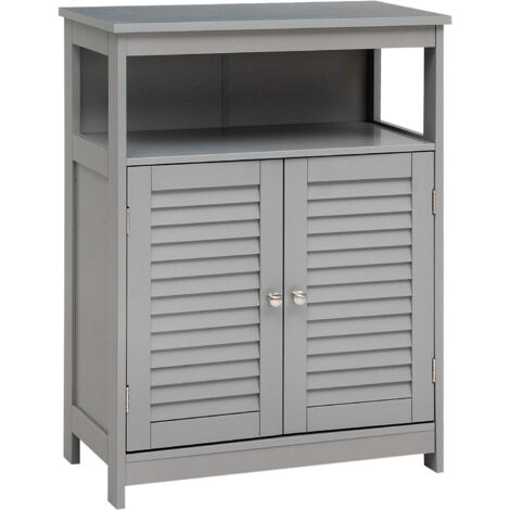 Mueble de baño 60 x 30,5 x 80 cm espacio organizado acabado moderno en MDF gris 200012728