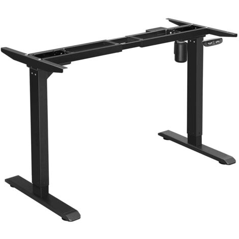 Soporte de escritorio eléctrico estructura de mesa altura y longitud regulables de forma continua acero negro 120007426 (1/5)