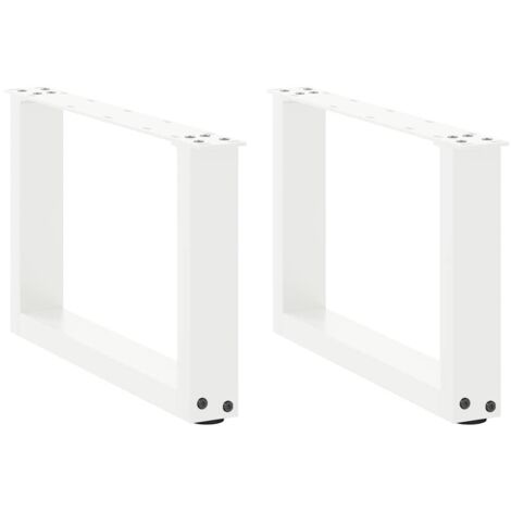 Juego de 2 patas para mesa de centro en forma de U 50 x 30 cm estructura robusta con modernos niveladores en acero blanco 020057377 (1/5)