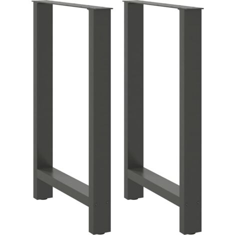 Juego de 2 patas cuadradas para mesa de bar de 60 x 90 cm estabilidad ajustable estilo moderno acero antracita 020057574 (1/5)