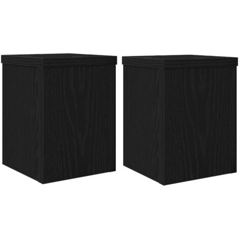 Conjunto de 2 soportes para plantas modernos de 15 x 15 x 20 cm en madera de ingeniería de roble negro 020058399 (1/5)