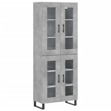 Aparador cómoda armario unidad de almacenamiento organizador cocina sala de estar salón alto 69,5 x 34 x 180 cm madera de ingeniería gris 020034625 (1/5)
