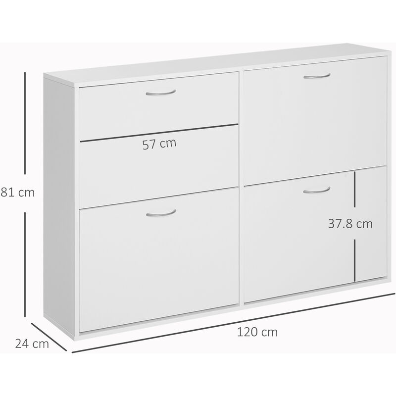 White Modern Shoe Storage Cabinet with 3 Flip Drawers Wood 3-Tier Shoe Rack  Storage Organizer for Entryway Hallway Bedroom - China Shoes Cabinet, Shoes  Rack