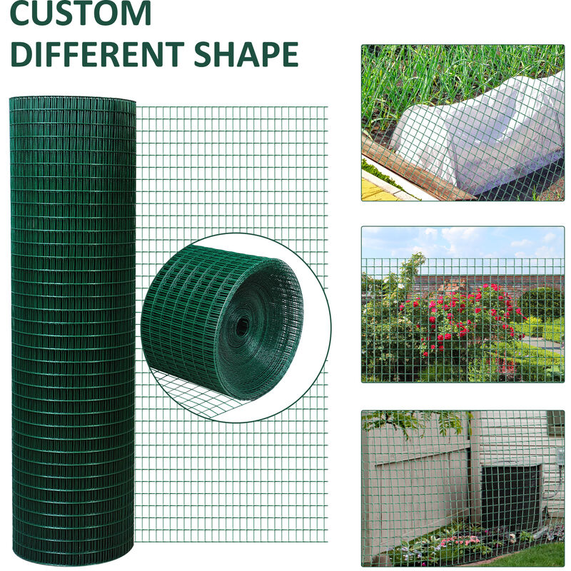 1"x1" PVC Coated Welded Wire Mesh Aviary Fencing Fence Chicken Rabbit Garden UK 