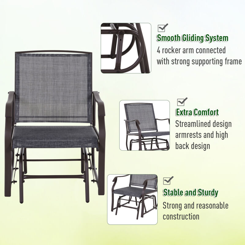 Outsunny patio fabric glider 2024 chair outdoor