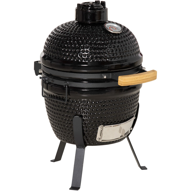 Black Cast Iron Charcoal BBQ Barbeque Grill, For outdoor, Size: 44 X 29 X  22 Centimeters