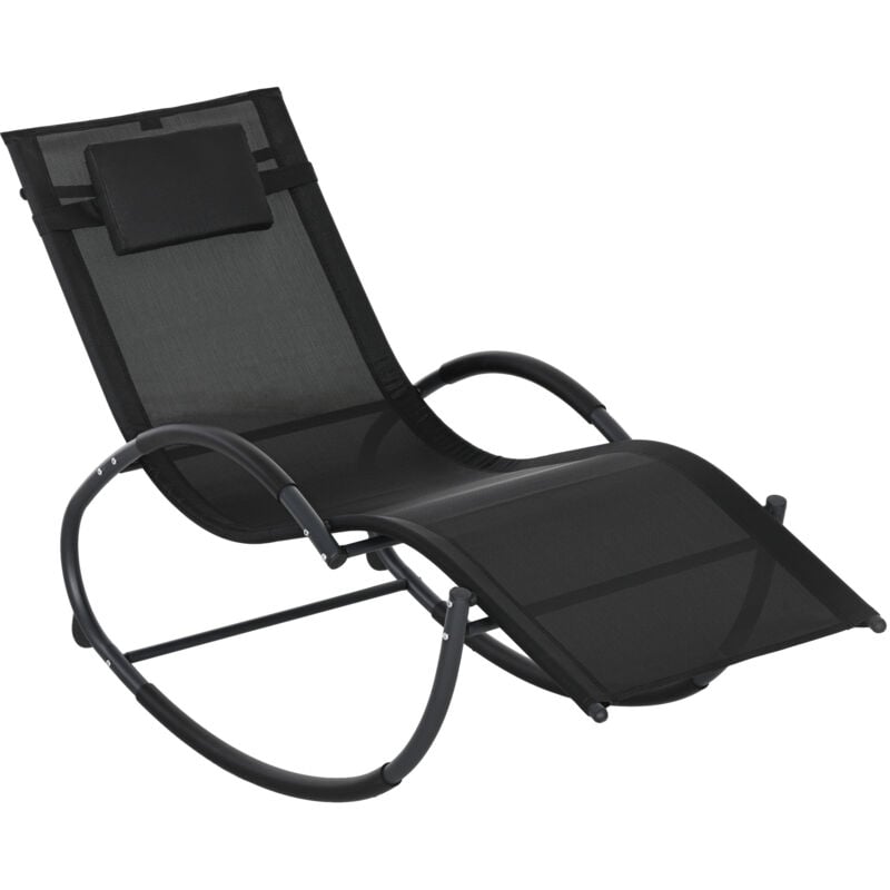 Outsunny padded steel sling porch rocker patio discount chair