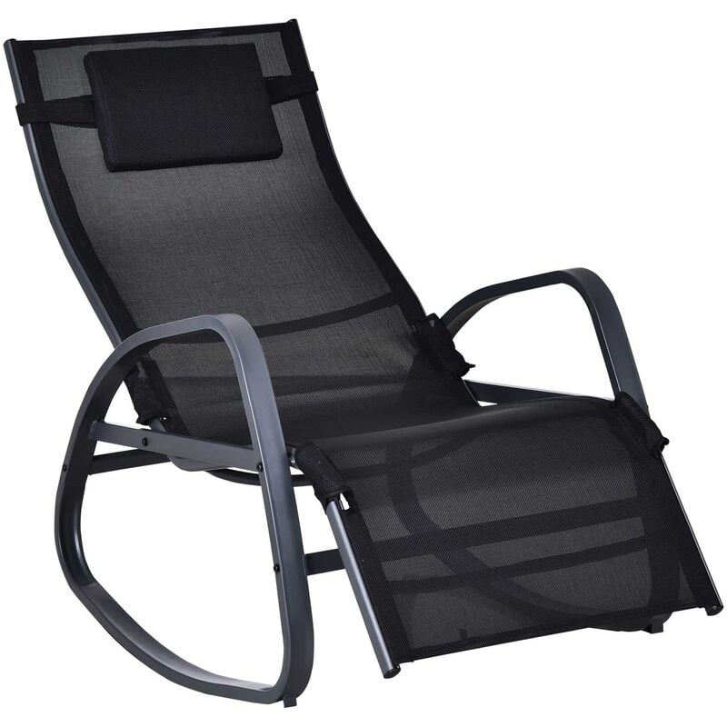 Outsunny Patio Wicker Recliner Chair with Footrest, Outdoor PE