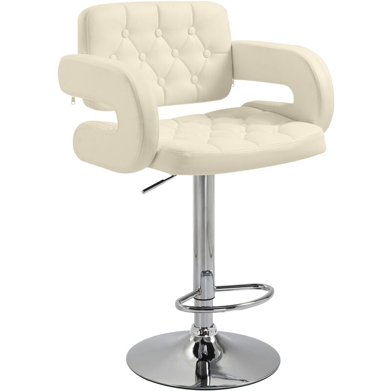 Homcom Swivel Barstool With Arm Rest, Metal Bar Stools With Arms And Swivel