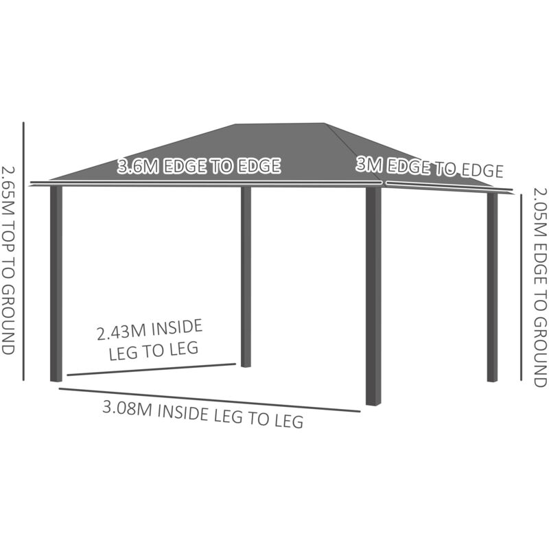 Aluminium Hardtop Gazebo Canopy 