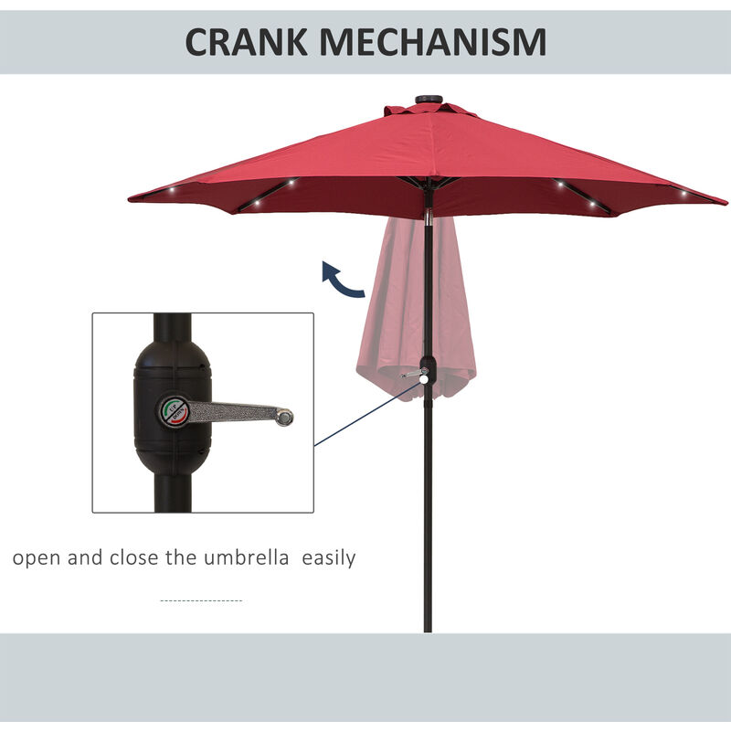 Outsunny Beach Parasol Fishing Umbrella Brolly with Sides and Push