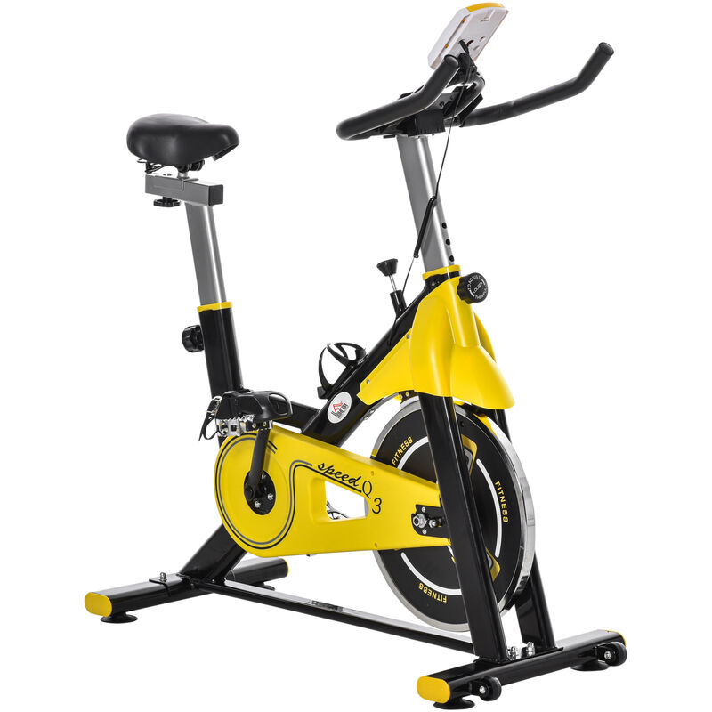 HOMCOM Exercise Bike w 6kg Flywheel Belt Drive Adjustable