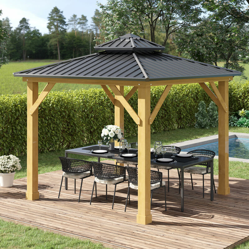 Outsunny 3x(3)M Double-Tier Hardtop 