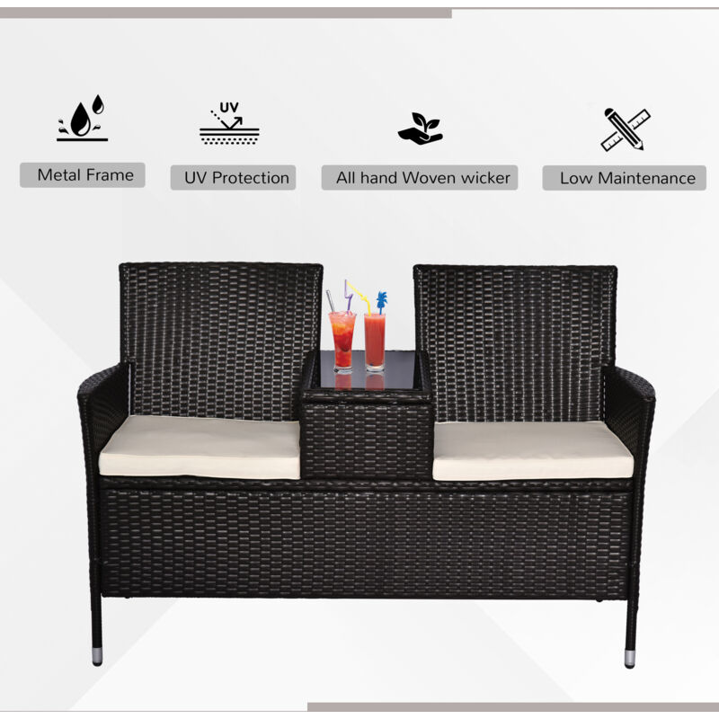 Rattan companion deals bench