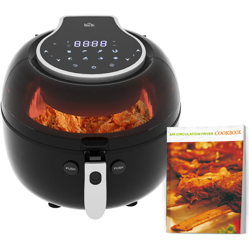 HOMCOM Air Fryer 1700W 6.5L with Digital Display Timer for Low Fat