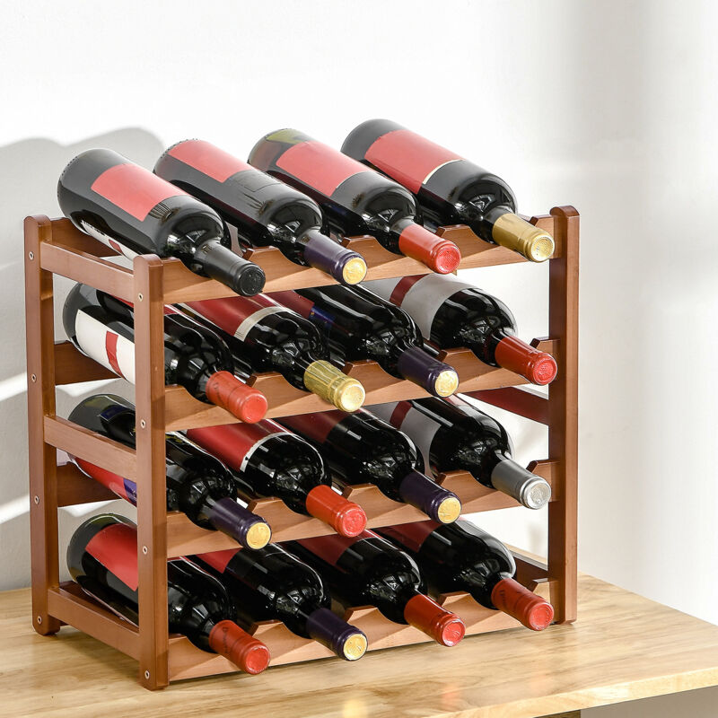 HOMCOM Free Standing Wine Rack 16 ...