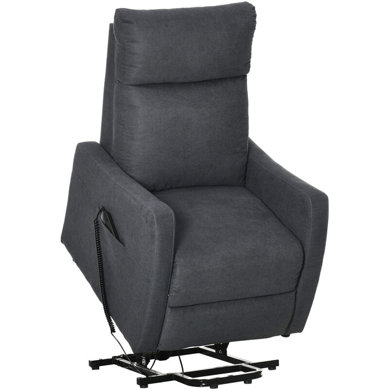 HOMCOM PU Leather Recliner Chair with Footrest and 2 Side Pockets
