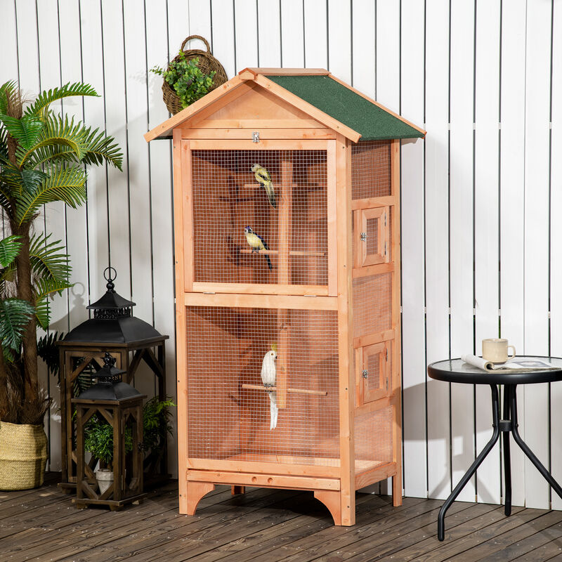 Outside bird outlet cage