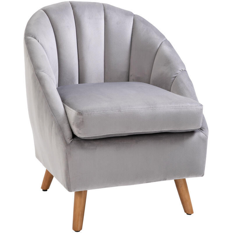 Armchairs For Living Room HOMCOM Button-Tufted Accent Chair With High ...
