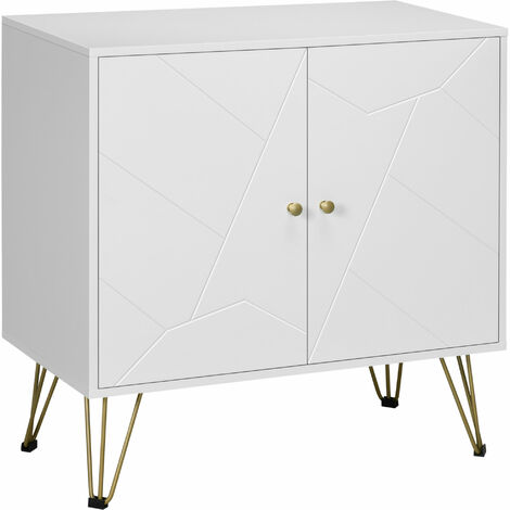 HOMCOM Freestanding Storage Cabinet with Adjustable Shelves for Living Room (1/5)